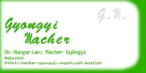 gyongyi macher business card